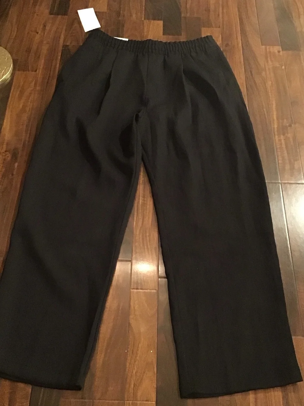 Zara Black Relaxed Elastic-Waist Dress Pants